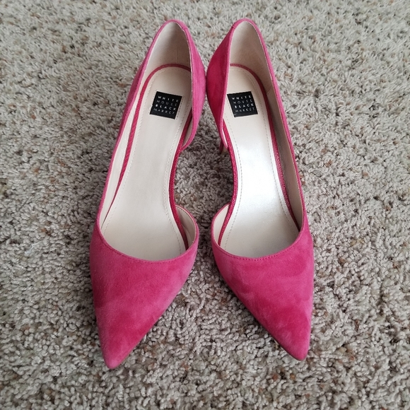 White House Black Market Shoes - WHBM Suede Ella Rosey Pumps in Rosey Pink